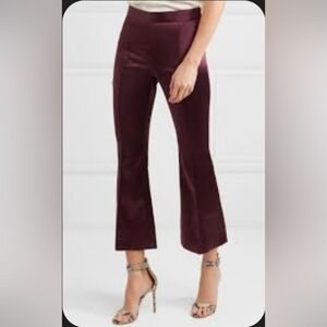 Rosetta Getty Deep Burgundy Cropped Flare Pants Size 4